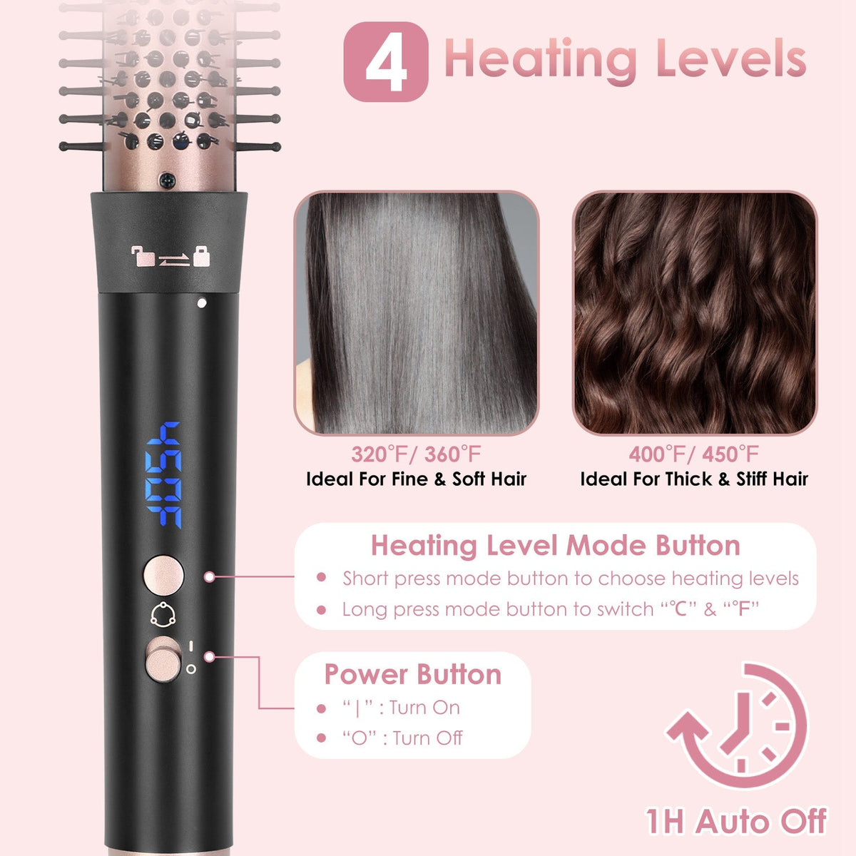 5 in 1 Curling Wand Hair Curling Iron Brush Hair