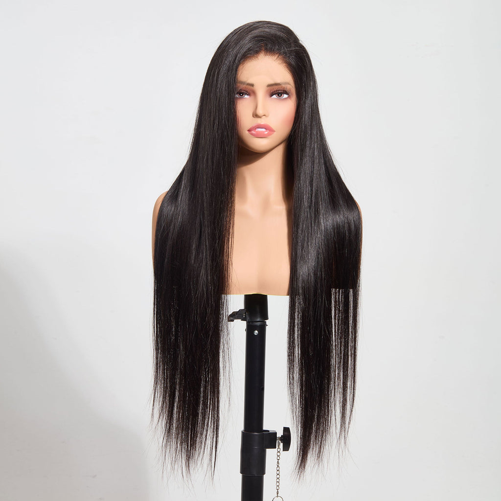 StariaHair 13"x6" HD Lace Straight 200% Frontal Wig #1B
