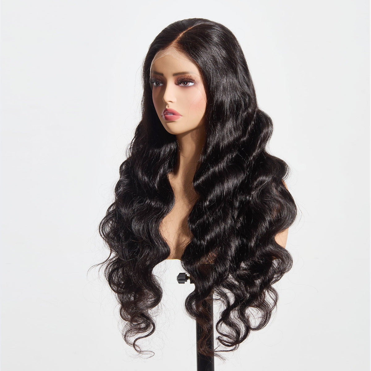 StariaHair 13"x4" Body Wave 150% Transparent Lace Frontal Wig #1B