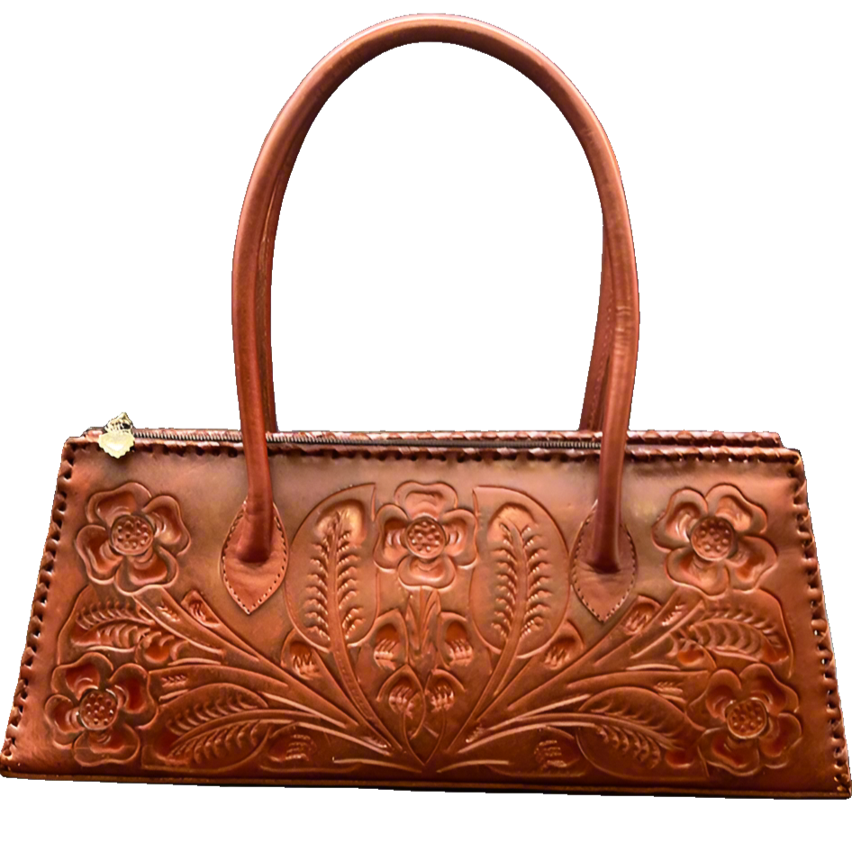The Abby | Hand-Tooled Leather East to West Shoulder Handbag