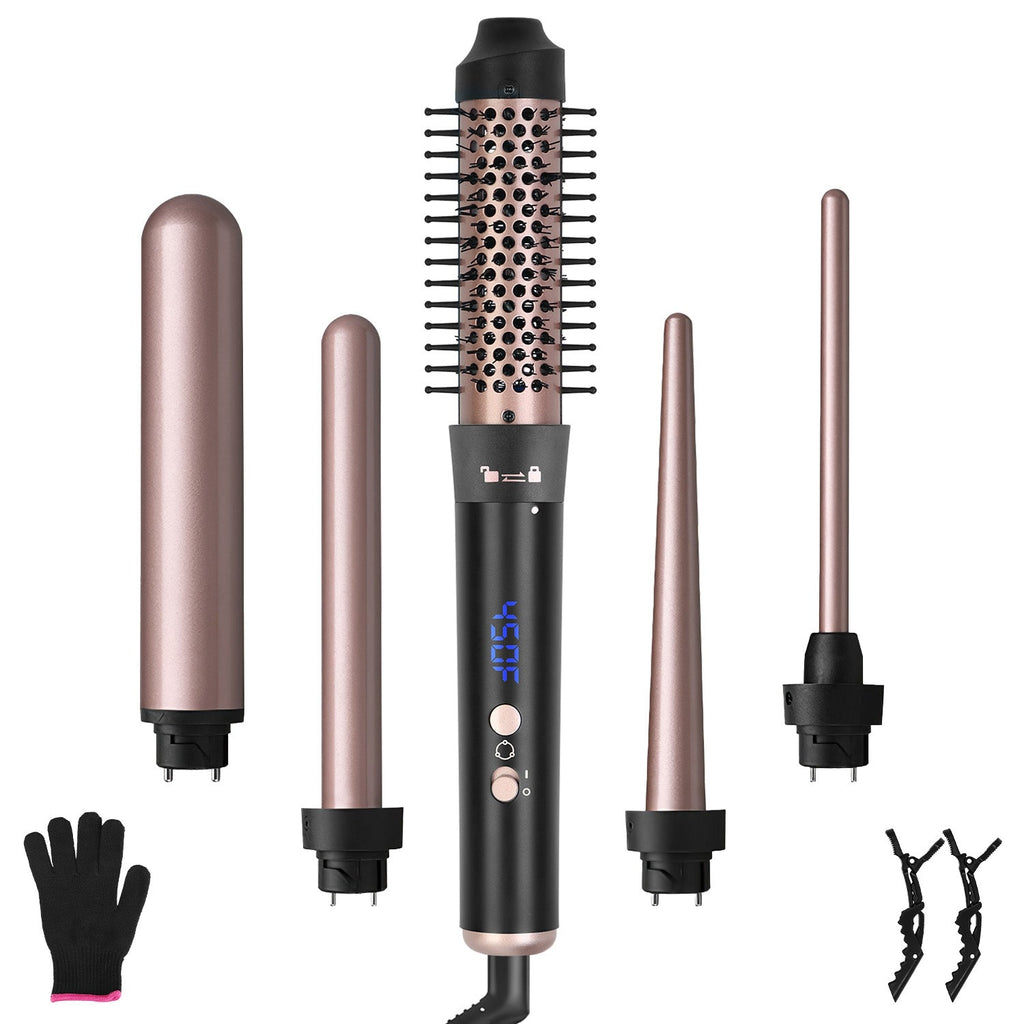 5 in 1 Curling Wand Hair Curling Iron Brush Hair