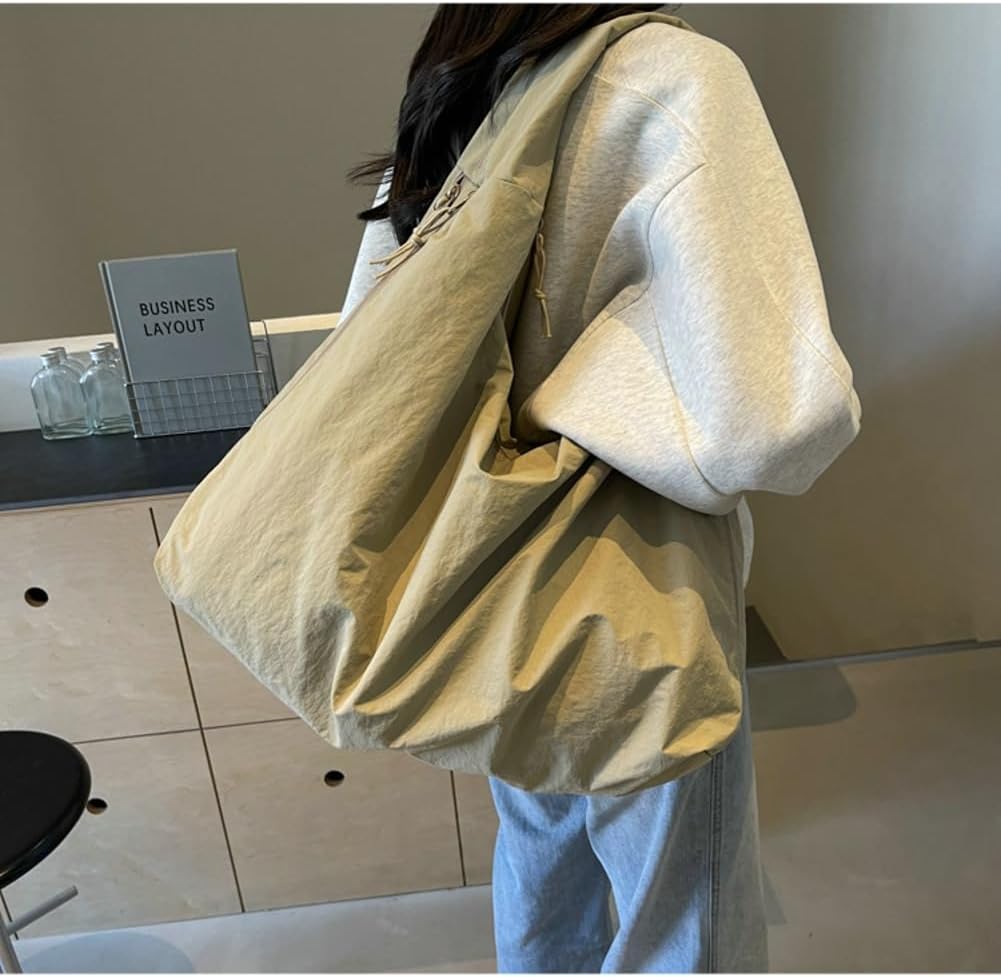 Women Slouchy Hobo Bag - Large Nylon Shoulder Crossbody Tote Handbag