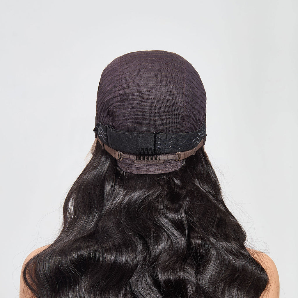 StariaHair 13"x4" Body Wave 200% Transparent Lace Frontal Wig #1B