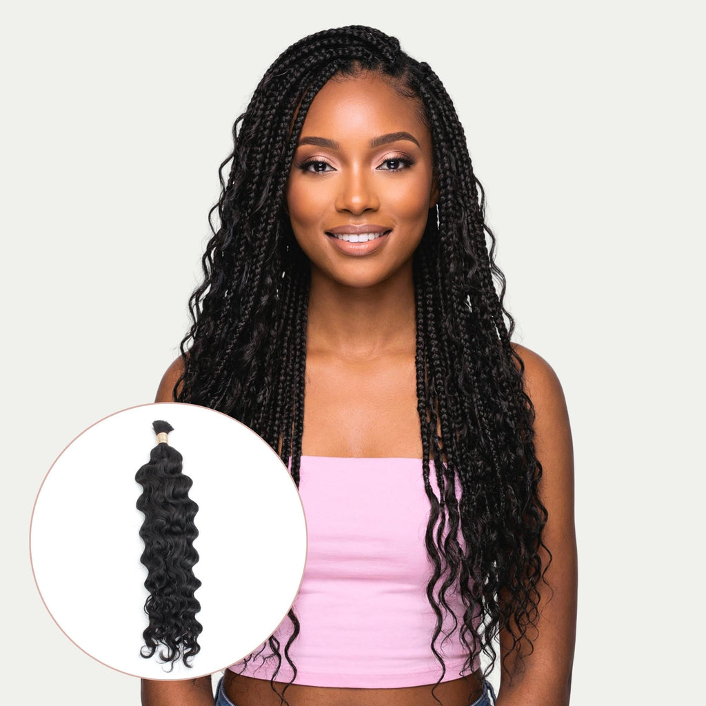 Beach Wave Bulk 100% Human Braiding Hair