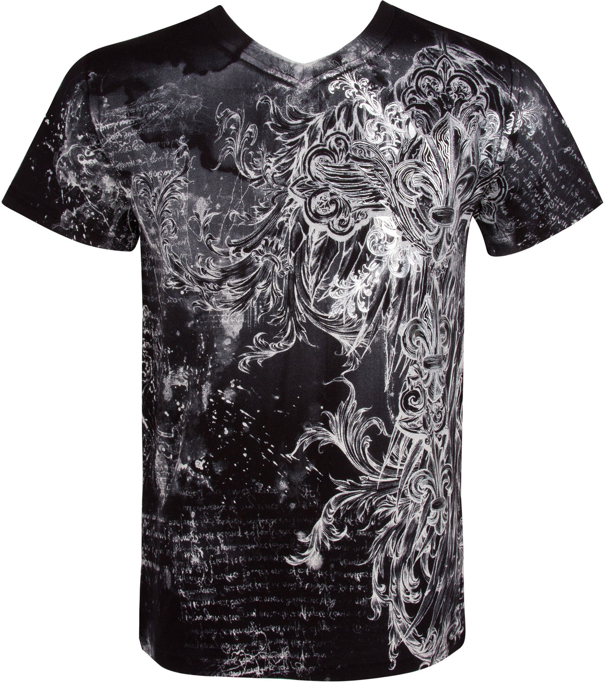Sakkas Vines and Fleur De Lis V-Neck Mens T-Shirt