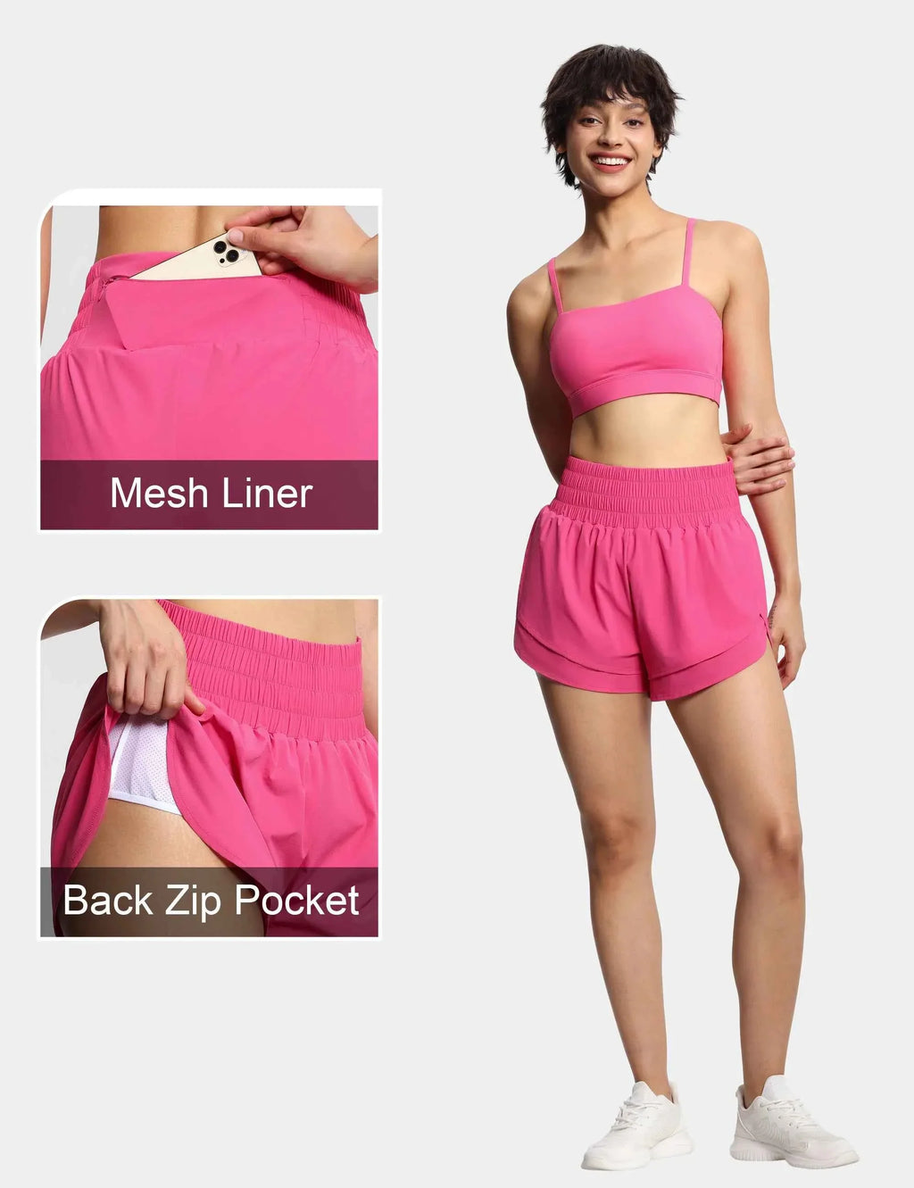 Women’s High Waisted Running Shorts with Pocket