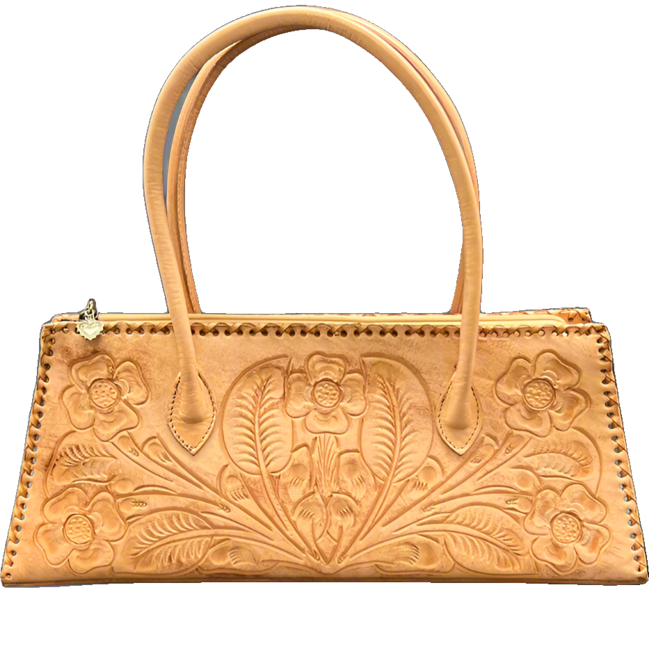 The Abby | Hand-Tooled Leather East to West Shoulder Handbag