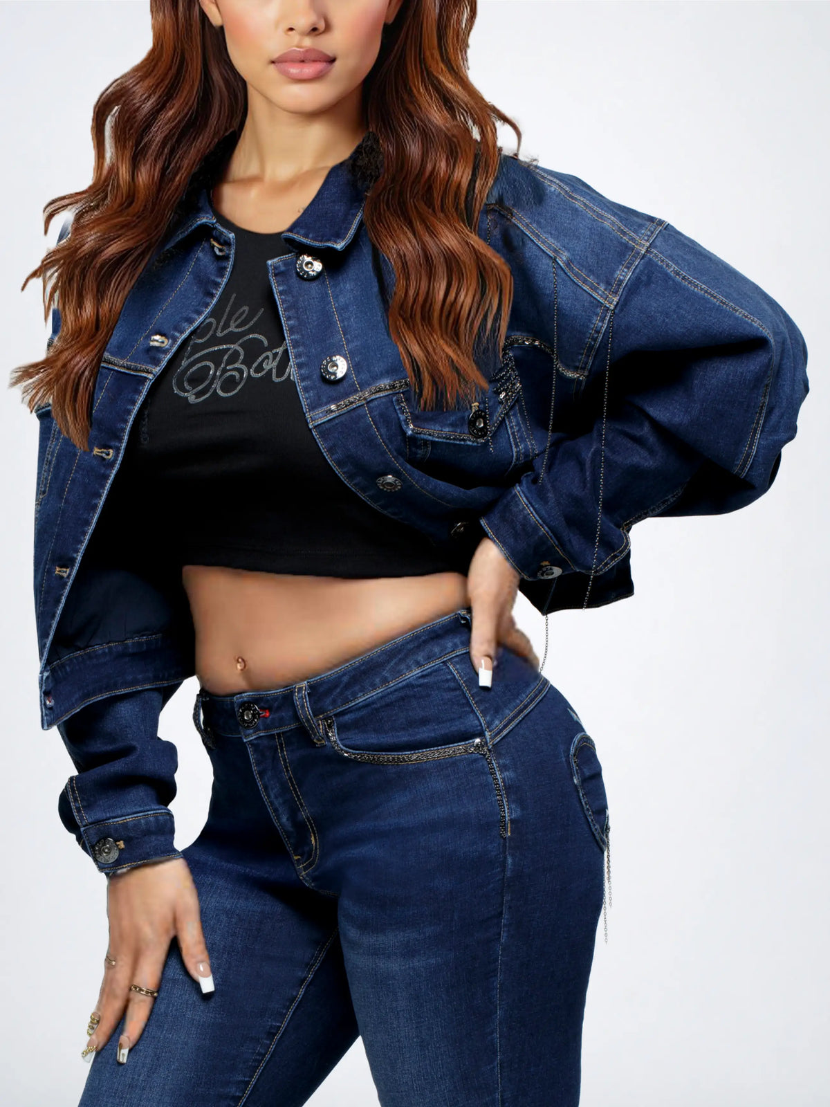 Cropped Chain Link Jacket
