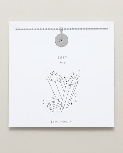 Birthstone Pendant Necklace — Ruby