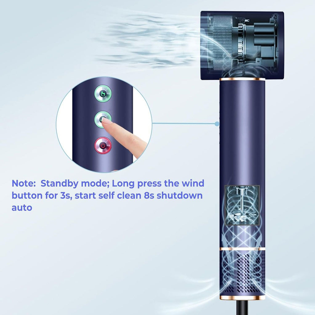 Professional Hair Dryer Brush 110000RPM High Speed Hair Dryer 5 In 1 Hair Styler Hot Air Brush Negative Ions Blow Dryer Brush Automatic Curling Iron Air Curler