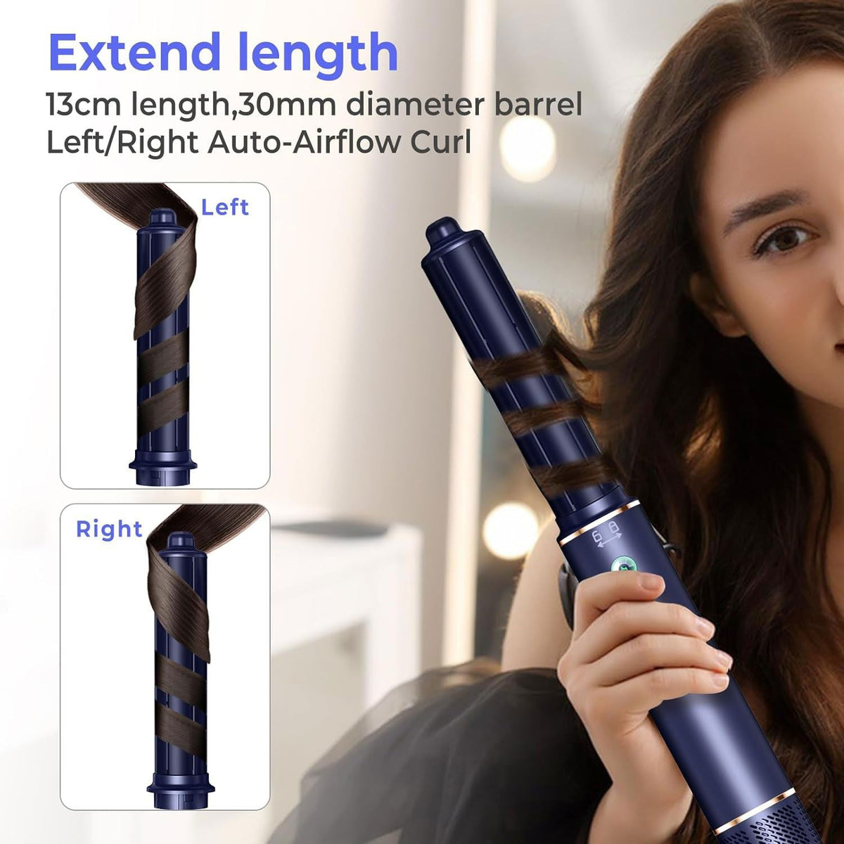 Professional Hair Dryer Brush 110000RPM High Speed Hair Dryer 5 In 1 Hair Styler Hot Air Brush Negative Ions Blow Dryer Brush Automatic Curling Iron Air Curler