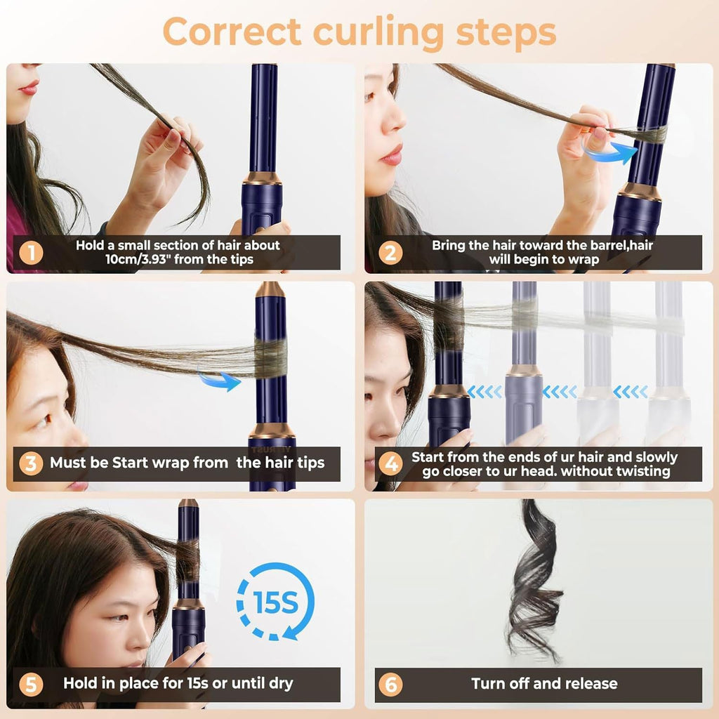 Professional Hair Dryer Brush 110000RPM High Speed Hair Dryer 5 In 1 Hair Styler Hot Air Brush Negative Ions Blow Dryer Brush Automatic Curling Iron Air Curler