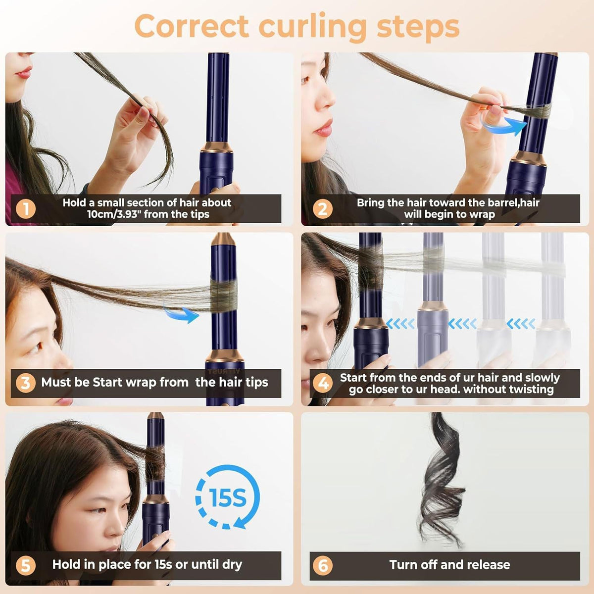 Professional Hair Dryer Brush 110000RPM High Speed Hair Dryer 5 In 1 Hair Styler Hot Air Brush Negative Ions Blow Dryer Brush Automatic Curling Iron Air Curler